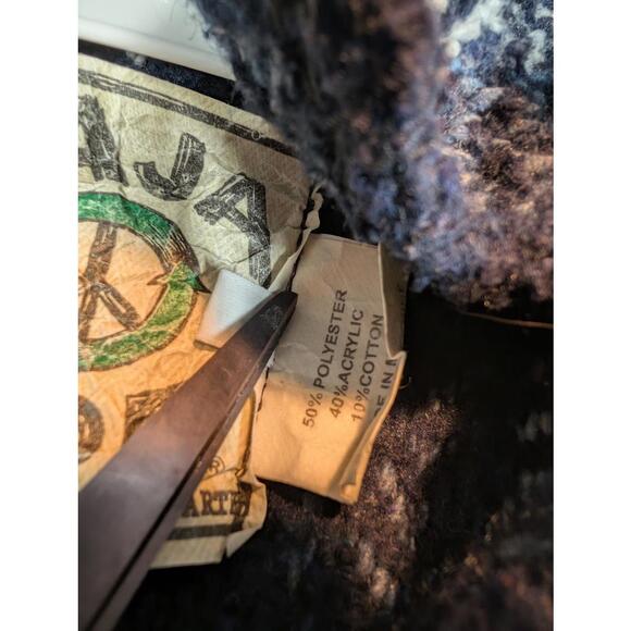 Baja Joe Striped Baja Hoodie Drug Rug Pullover Surf Skater Mens Large Blue - Picture 6 of 8